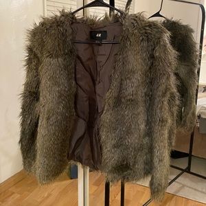 H&M Fur Jacket Size 4 or 34